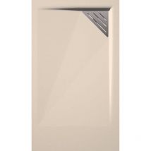 Mirlo - Plato de ducha resina trinity crema 90x90 cm Rejilla Izquierda