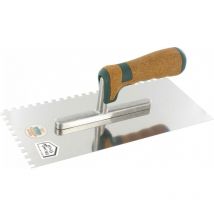 Triuso - Platoir à denture sans rivets en inox - manche liège 6 mm