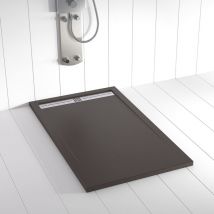 Shower Online - Plato de ducha de resina Flow Chocolate antideslizante- 70x180 cm - Válvula+Rejilla gratis