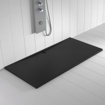 Plato de ducha de resina Wide Negro antideslizante (Rejilla a color) - 80x150 cm - Válvula+Rejilla gratis