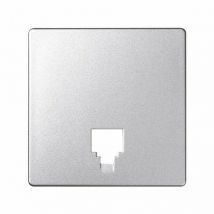 Simon - Platte für Telefonbuchse rj-11 und rj-12 kaltes Aluminium 82 detail 82062-93