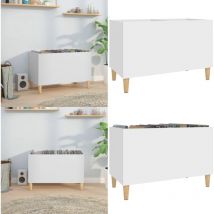 Plattenschrank Weiß 74,5x38x48 cm Holzwerkstoff - Plattenspeicher - Vinylregal - Plattenspieler Zubehör - Holzschreibtisch - Bücherregale - Home &