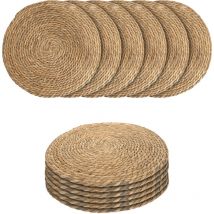 Platzdecken Aus Seegras Und Wasserhyazinthe 38 Cm - 12er Set - Runde Tischsets Aus Naturmaterialien