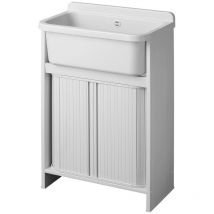 Platzsparende Waschtischeinheit Aus Pvc 55x35 Cm Weiss Mod. Orazio