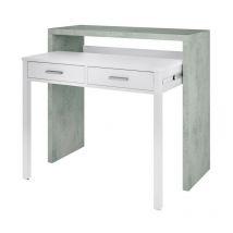 Platzsparender ausziehbarer Schreibtisch cm 36 x 99 x 88 h weißer Beton