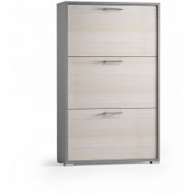 Schuhregal mit doppelter Tiefe und drei Türen für bis zu 18 Paar Stoff-/Lärchenschuhe