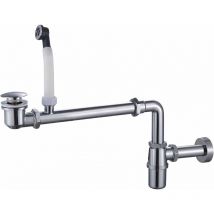 Platzsparender Siphon mit Clic-Clac-Ablauf Tecom sfssp Chrom