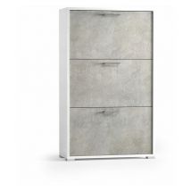 Platzsparender Weisser Designer-Schuhschrank Mit Betontüren