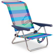 Silla baja de playa multiposición de aluminio