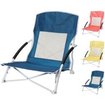 Pro Beach - Silla de playa metalica plegable 50x40x65cm colores surtidos