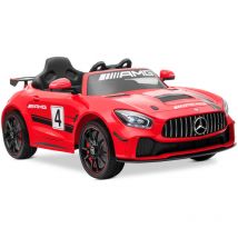 Playkin - Coche eléctrico niños mercedes-benz GT4 red batería 12V con mando control +3 años