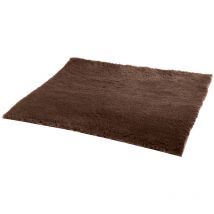 Ferplast PLAZA Tapis en fourrure écologique pour chiens et chats. Variante MEDIUM - Misure: 75 x 53 cm - Marron
