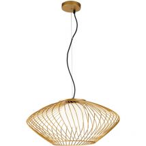 Lampadario Contemporaneo Plec Metallo Oro 1 Luce Led Diffusore Vetro Bianco