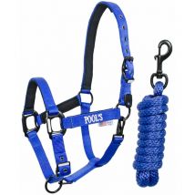 PONY, Bleu Royal: Chou en nylon complet avec un long rembourrage en néoprène et des boucles noires doubles réglables