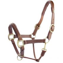 Extra full, Noir: Cavezza en cuir doublé avec surpiqûre contrastée double réglage