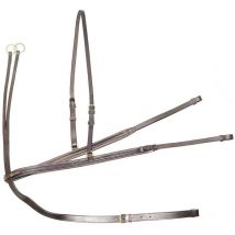 Full, Marron clair Cognac: Cuirasse et martingale en cuir réglable avec boucles en laiton