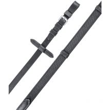 Full, Cognac: Rênes anglaises en coton caoutchouté avec encoches en cuir