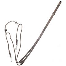 Cob, Noir: Chambon en cuir réglable avec tirants en nylon et boucles en acier inoxydable