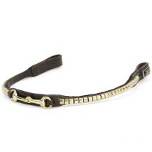 Full, Noir: Panneau avant du vanity en cuir italien avec une rangée de clinquants et une morsure centrale