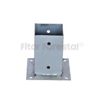 Base plana para poste de 9x9cm galvanizada. Precio para 5uds. Alta resistencia a oxidación