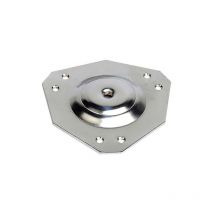 REI - Platine Pour Fixation De Pieds, Acier Couleur Chromé Poli Mod.410. Métrique 10mm.