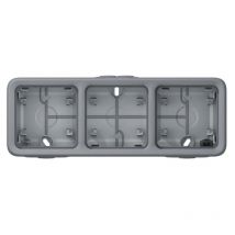 Boîtier Plexo 3 Postes Horizontal - Pour Montage En Saillie - Gris