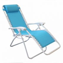 Pliant pliant en acier extérieur et textilene avec bijou d'appui SkyBlue - SkyBlue
