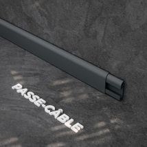 Plinthe Passe-Câble pvc 50 mm - Anthracite - 2.60 m, Lot de 5
