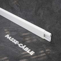 Plinthe Passe-Câble pvc 50 mm - Blanc - 2.60 m, Lot de 5
