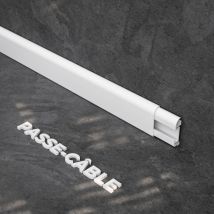 Plinthe Passe-Câble pvc 50 mm - Blanc - 1 m, à l'unité