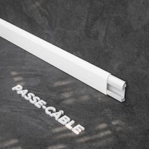 Plinthe Passe-Câble pvc 50 mm - Frêne Blanc - 2.60 m, Lot de 5
