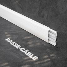 Plinthe Passe-Câble pvc 80 mm - Frêne Blanc - 1 m