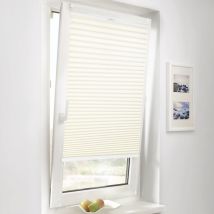 Plissee Klemmfix Ohne Bohren Faltrollo Fenster Tür Verspannt Plisseerollo Rollo, Beige, 75x200cm - Sekey