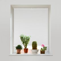Plissee Ohne Bohren Verdunkelung, Fenster Plissee Klemmfix Jalousie, Weiß, 40x100cm - Sekey