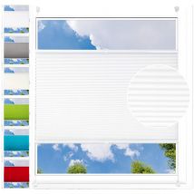 Plissee Klemmfix ohne Bohren 60x220cm (BxH) Weiß Faltrollo Plisseerollo mit Klemmträger Lichtdurchlässig, Jalousie Sichtschutz und Sonnenschutz