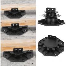 Vingo - Plots Terrasse Réglable 30-60mm 30 Pièces, Pied de Support de Terrasse, Socle en Plastique, Roulements à Plaques Plastique wpc