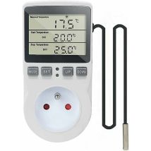 Tigrezy - Plug Thermostat Digital Temperature Controller Chauffage Refroidissement avec Sonde, Lcd Plug Temperature Controller Timer for Aquarium