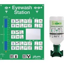 Augenspülstation m.0,5l m.Wandhalter m.Piktogramm plum DIN15154-4