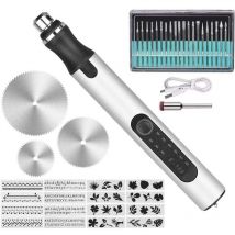 KZQ - Pluma de grabado eléctrica plateada, herramientas de grabado, miniherramienta de grabado, plumas de grabado eléctricas para bricolaje en