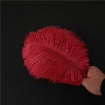 Plumes d'autruche décoratives en cuir pour mariage, maison, centre de table, artisanat, bijoux, accessoires artisanaux Plumes d'autruche - bordeaux