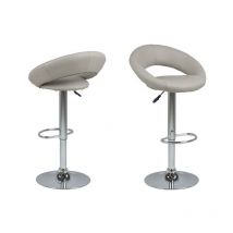 Ebuy24 - Plus Barhocker In Taupe Kunstleder Mit Chrom Fuss Und Gasdruckfeder.