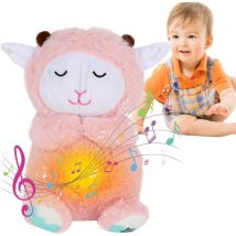 Plüsch-Schaf Einschlafhilfe Babys mit Herzfrequenz-Schlummerschaf Babyspielzeug ab 1 Monat, Baby-Mobile, Geschenk zur Babyparty und