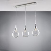 Bonetti Illumina - Pluvia - Rail en fer avec verre pyrex transparent 3 lumières L.75 x 10 - BL264-BIN3-TR