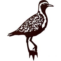 Metalbird - Pluvier doré à planter en acier corten
