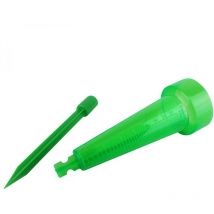 Pluviomètre en plastique 43.5 cm avec piquet de fixation - Graduation 39 mm - Vert - Linxor