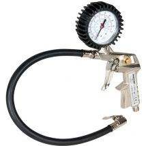 Silverline Druckluftpistole 400 mm – Manometer 0-15 bar – M12/BSP 1/4" Adapter – Ideal für Reifen, Fahrräder, Schlauchboote