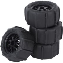 Treetalk - Pneus Universels de Voiture rc, 4 Pièces à Fort Amorti 1/14 1/16 1/18 Pneus de Plage avec Une Bonne Adhérence pour Le Sable et la Neige