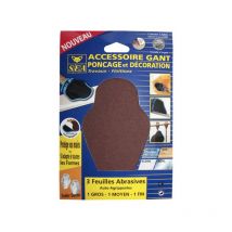 Pochette Abrasifs x3 Grain Fin 120 SEA pour gant de ponçage