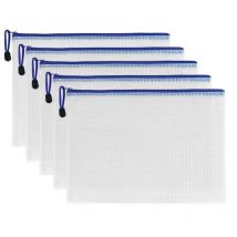 Pochette Document,5PCS Document Dossier Pochette pvc Zip,A5 Pochette Dossier Sachets Pour Stockage Document Recettes D'Entreprises Organisation