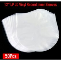 Manchons intérieurs antistatiques en plastique transparent 50 pièces pour stockage de disques vinyle LP LD de 12 pouces sac à manches intérieures